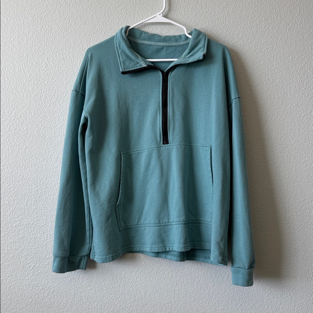 Teal Quarter-Zip Pullover